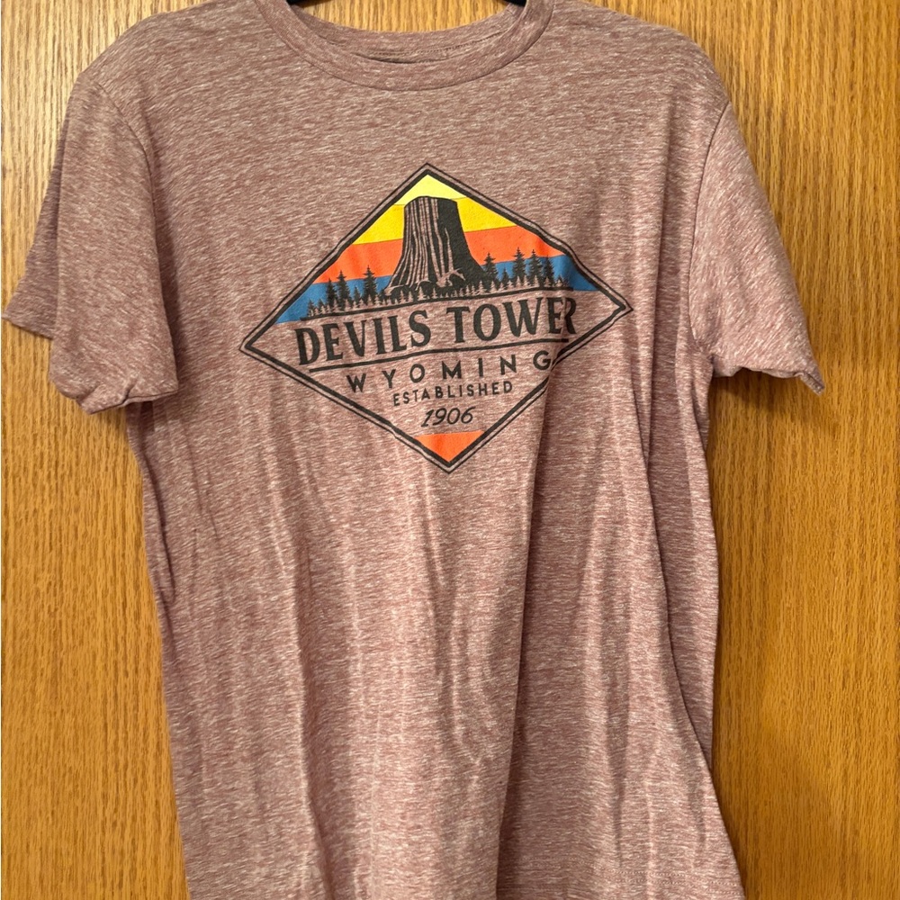 Devils Tower Wyoming Graphic Tee - Heather Brown